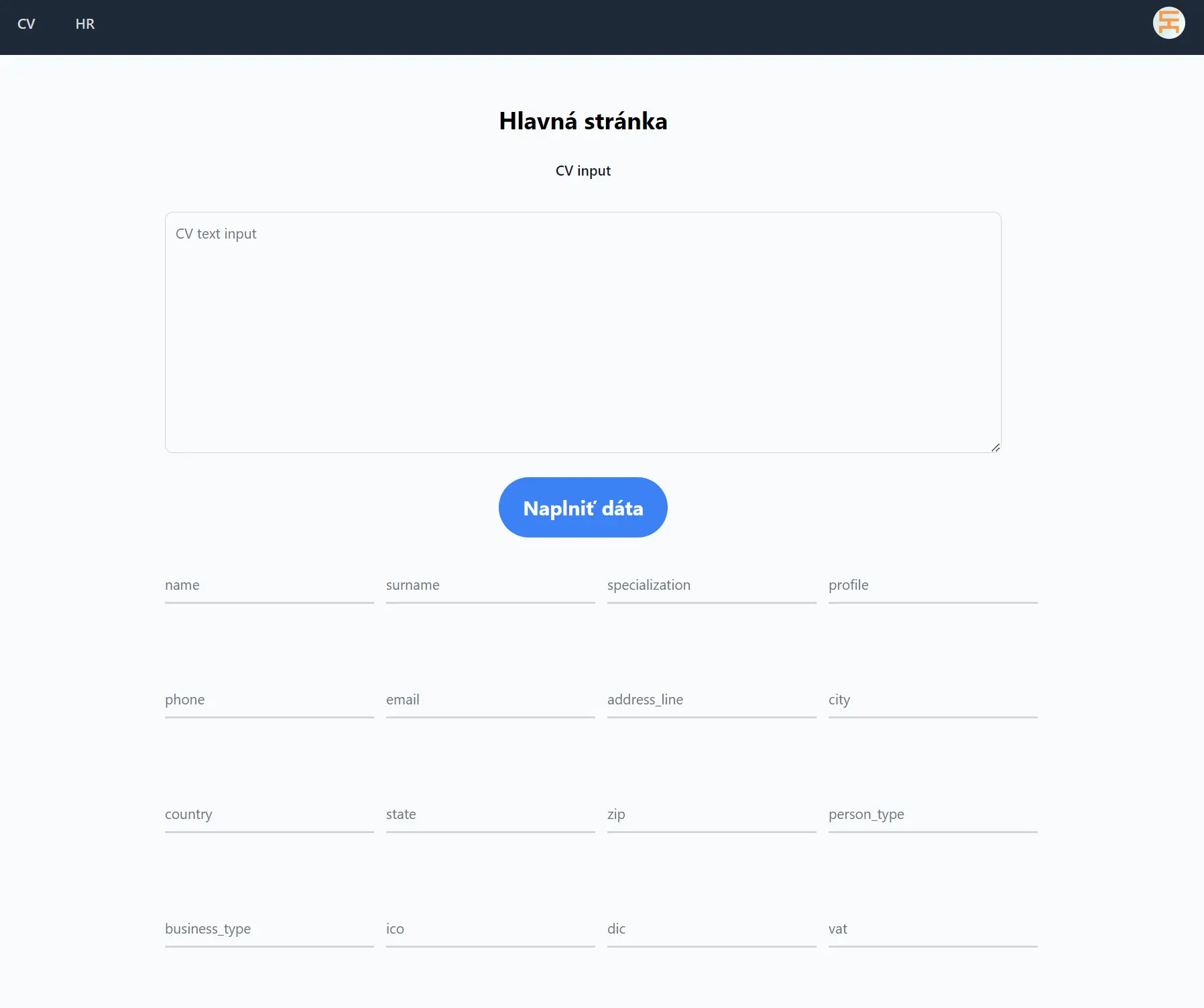 Harvey: CV Extractor app insight