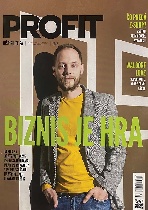CEO of Functu Juraj Andraščík on the title page in PROFIT business magazine