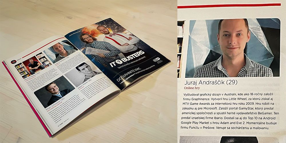 CEO of Functu Juraj Andraščík in Forbes magazine 30/30 list